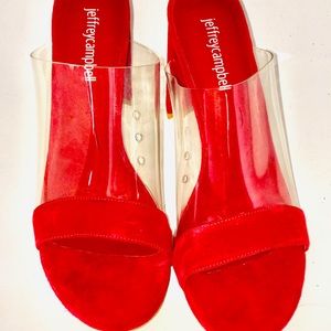 Jeffery Campbell slides red & plastic 8
